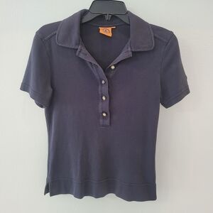 Tory Burch Dark Blue Button Down Shirt Size S